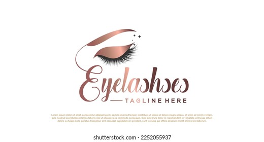 eyelash logo icon with modern unique style concept design premium vector
