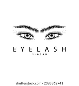 Eyelash Logo, Simple Design for Women's Care Beauty Business Brand Illustration Template