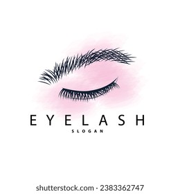 Eyelash Logo, Simple Design for Women's Care Beauty Business Brand Illustration Template