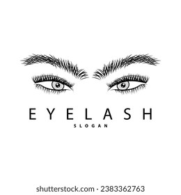Eyelash Logo, Simple Design for Women's Care Beauty Business Brand Illustration Template