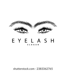 Eyelash Logo, Simple Design for Women's Care Beauty Business Brand Illustration Template