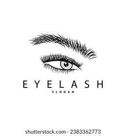 Eyelash Logo, Simple Design for Women's Care Beauty Business Brand Illustration Template
