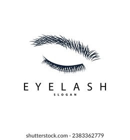 Eyelash Logo, Simple Design for Women's Care Beauty Business Brand Illustration Template