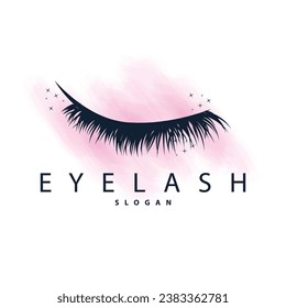 Eyelash Logo, Simple Design for Women's Care Beauty Business Brand Illustration Template