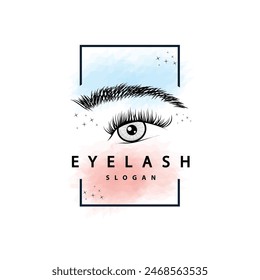 Eyelash Logo, Simple Design for Women's Care Beauty Business Brand Illustration Template