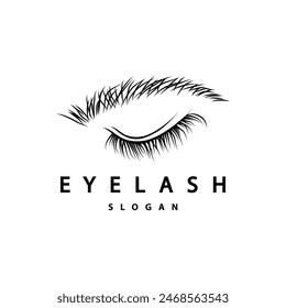 Eyelash Logo, Simple Design for Women's Care Beauty Business Brand Illustration Template