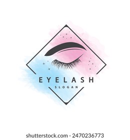 Eyelash Logo, Simple Design for Women's Care Beauty Business Brand Illustration Template