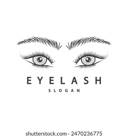 Eyelash Logo, Simple Design for Women's Care Beauty Business Brand Illustration Template