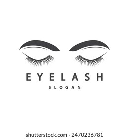 Eyelash Logo, Simple Design for Women's Care Beauty Business Brand Illustration Template