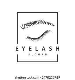 Eyelash Logo, Simple Design for Women's Care Beauty Business Brand Illustration Template