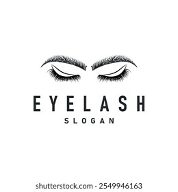 Eyelash Logo, Simple Design for Women's Care Beauty Business Brand Illustration Template