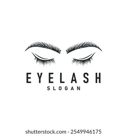 Logotipo de pestañas, diseño simple para el cuidado de las mujeres Plantilla de ilustración de marca de negocios de belleza