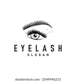 Eyelash Logo, Simple Design for Women's Care Beauty Business Brand Illustration Template