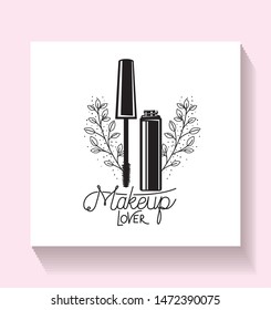 eyelash make up in floral frame