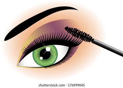 Eyelash mascara close up