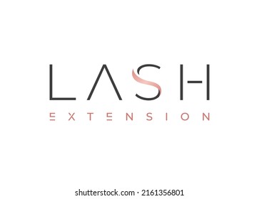 eyelash minimal typography logo design