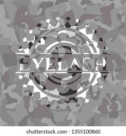 Eyelash on grey camo texture