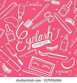 Eyelash pattern seamless background vector illustration