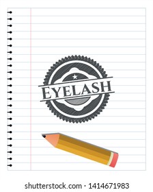 Eyelash pencil strokes emblem. Vector Illustration. Detailed.