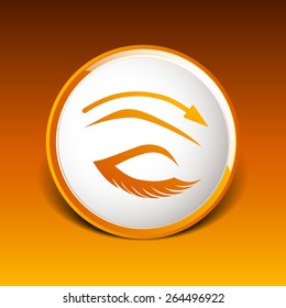 eyelash pinching eye vector icon makeup isolated glamour cosmetic female fashion.