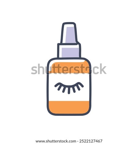 Eyelash serum bottle. Eye lash serum in a bottle with a dropper. Designed to enhance the appearance of eyelashes.