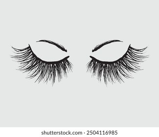 Eyelash set on white background, eyelash, false, lash, illustration, girl, vector illustration, eye, salon, vector.eps
