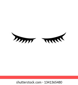 Eyelash vector icon, brows symbol. Simple, flat design for web or mobile app