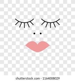 Eyelash vector icon isolated on transparent background, Eyelash logo concept