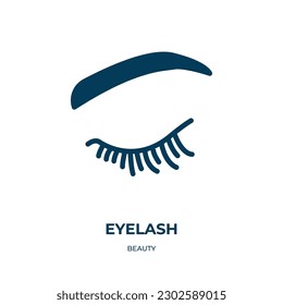 Wimpernvektorsymbol. Wimpern, Make-up, weibliche Symbole aus flachem Beauty-Konzept. Einzeln schwarzes Symbol, Vektorgrafik-Symbol-Element für Webdesign und mobile Apps