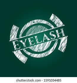 Eyelash written on a blackboard. Vector Illustration. Detailed.
