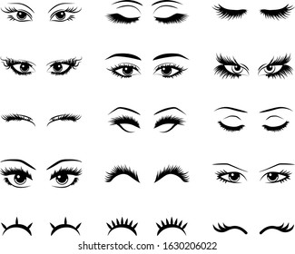 eyelashe vector set collection graphic clipart design