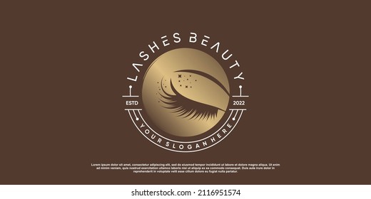 Eyelashes beauty logo for business with creative concept Premium Vector