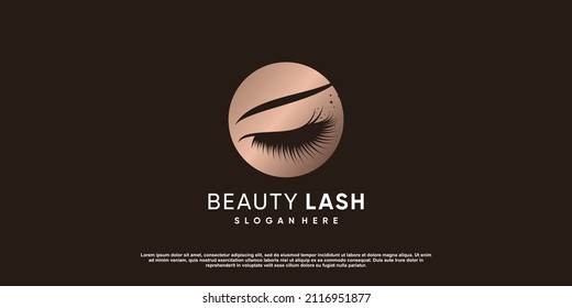 Eyelashes beauty logo for business with creative concept Premium Vector