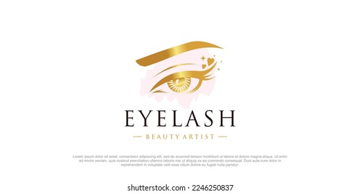 Eyelashes beauty logo vector concept design for fashion