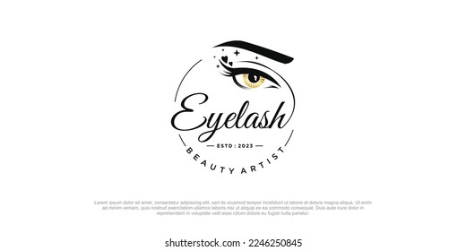 Eyelashes beauty logo vector concept design for fashion