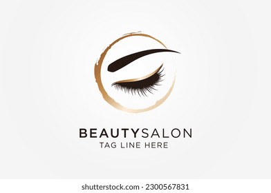 Eyelashes beauty salon logo for business with unique concept, Vector illustration