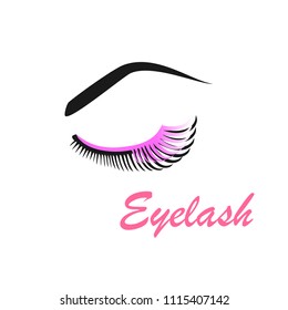 Eyelashes brow on a white background abstraction vector