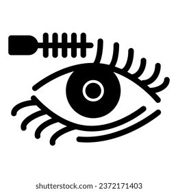 Eyelashes und Icons. Augen bilden Vektorgrafik einzeln auf Weiß. Mascara glyph Design, entwickelt für Web und App. EPS10