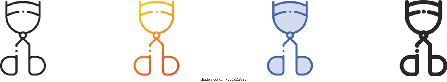 eyelashes curler icon.Thin Linear, Gradient, Blue Stroke and bold Style Design Isolated On White Background