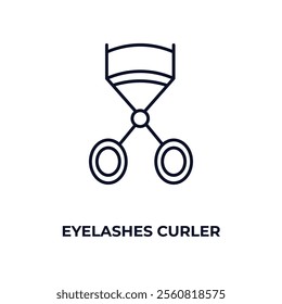 eyelashes curler outline icon. Linear vector from beauty concept. Thin line eyelashes curler icon isolated on white background