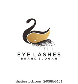 Eyelashes design logo vector illustration idea concept