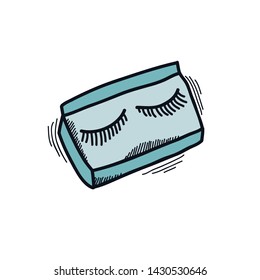 eyelashes doodle icon, vector illustration
