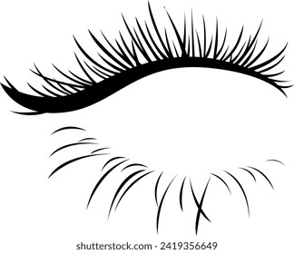 Eyelashes, Extensions, False Eyelashes Vector Illustration