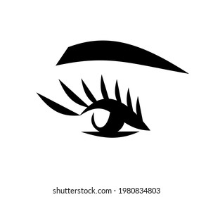 eyelashes and eyebrow. makeup - vector illustration