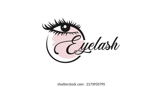 eyelashes  eyebrows beautiful women logo design