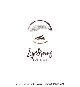 Eyelashes or Eyebrows Icon Logo Design Template
