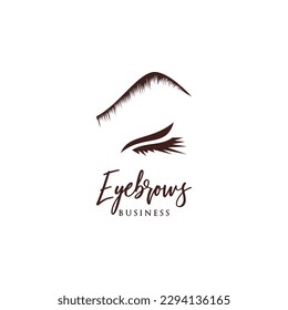 Eyelashes or Eyebrows Icon Logo Design Template