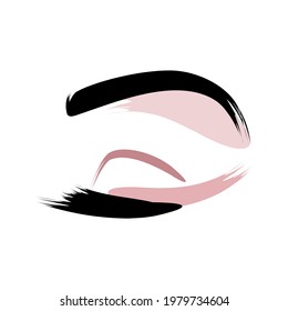 eyelashes and eyebrows logo. face makeup