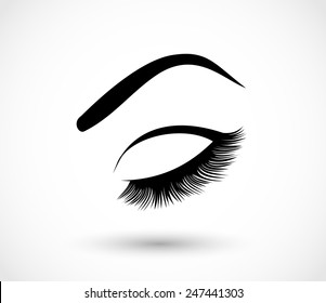 Eyelashes And Eyebrows Vector