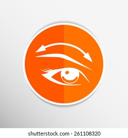 Eyelashes and eyebrows vector eyelash eye vector icon makeup isolated.